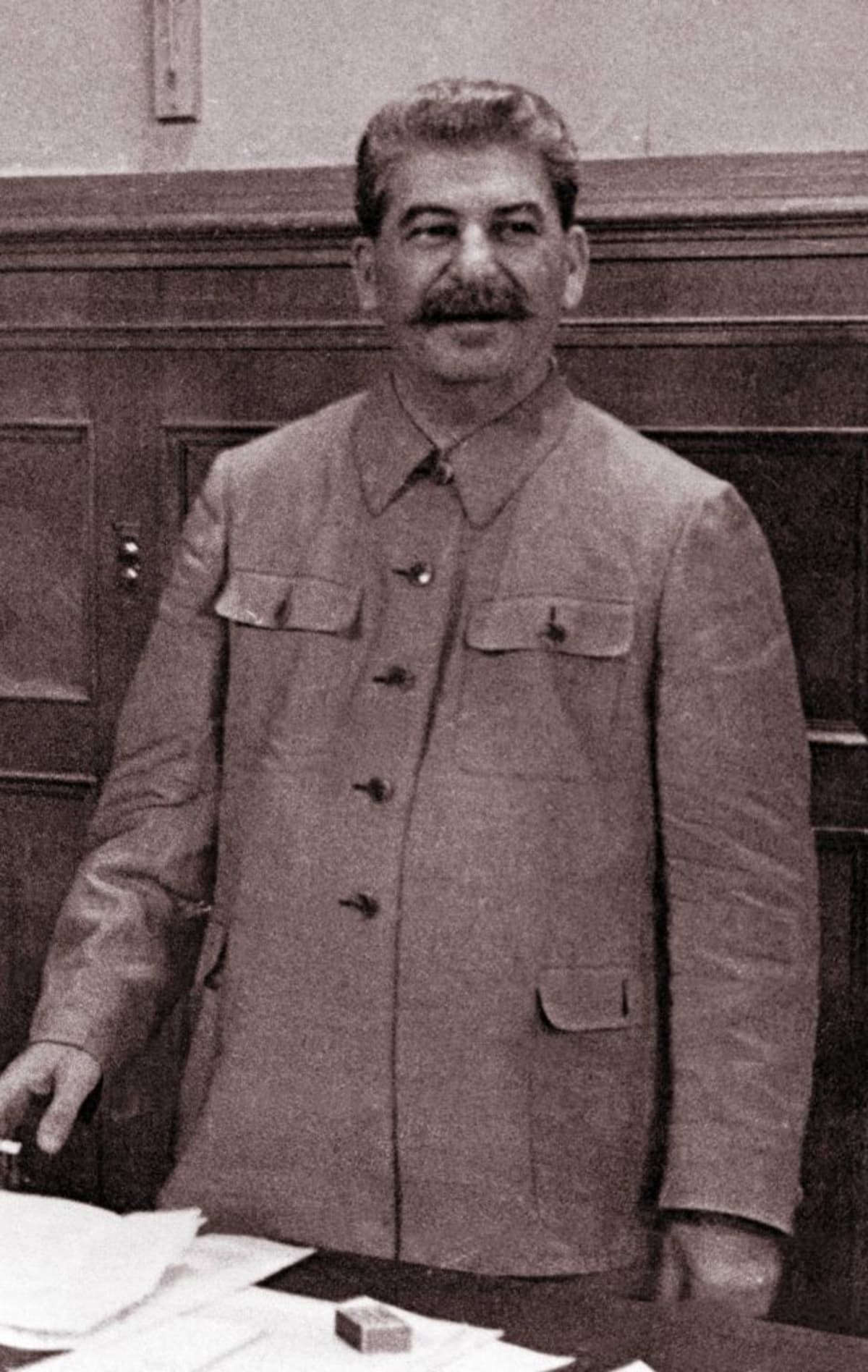 Joseph Stalin, born Josef Vissarionovich Dzugashvili, (1879- 1953), a Bolshevik revolutionary and leader of the Soviet Union, Moscow, 1944. He remained in power through World War II and until his death. (Photo by Laski Diffusion/Getty Images)