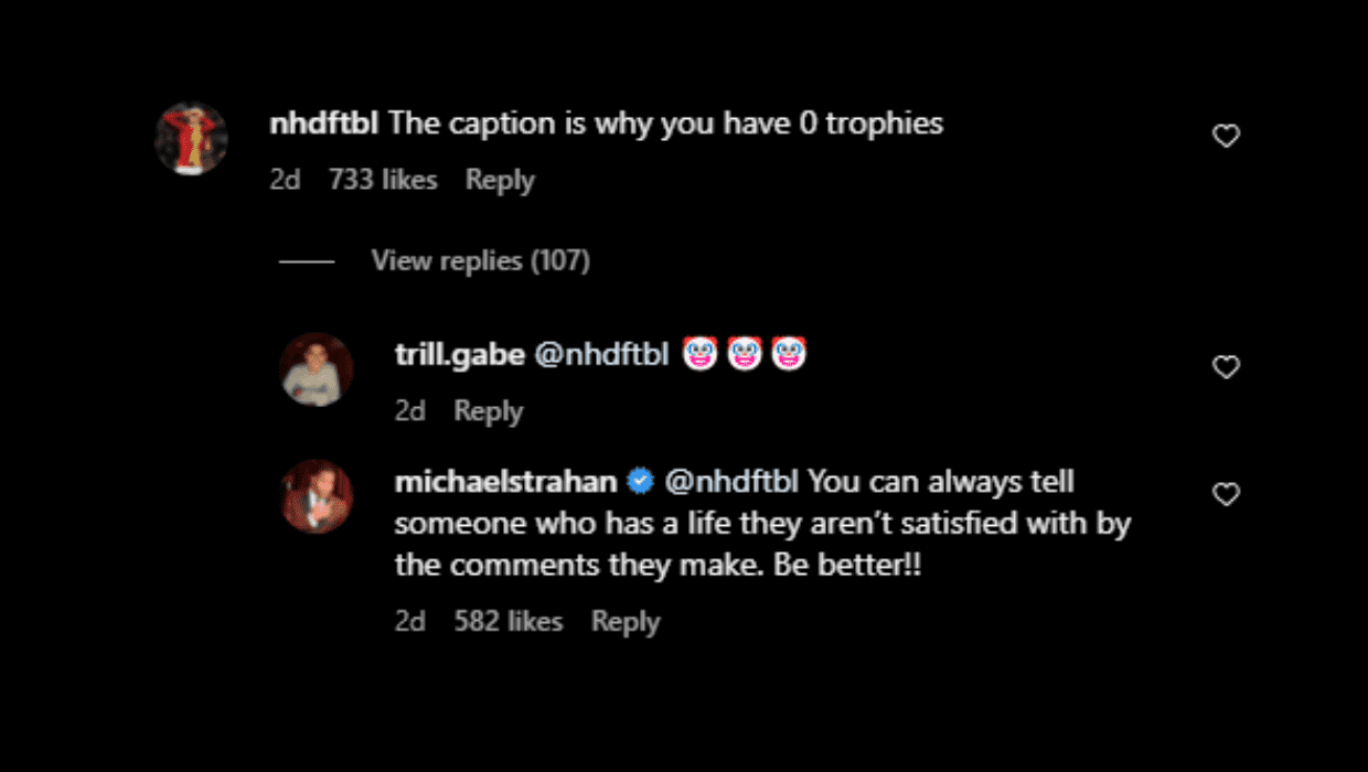 'GMA's Michael Strahan shuts down a brutal troll (Harry Kane/Instagram Screengrab)