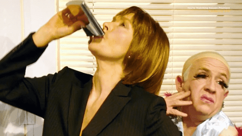 A young Rosemary Alexander and Leslie Jordan, who met while acting in a play (HGTV)