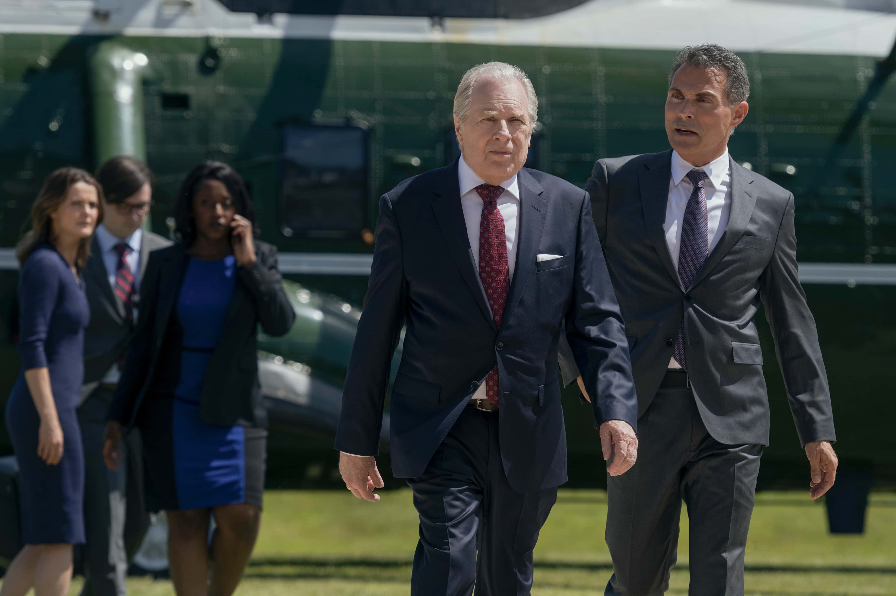 Keri Russell, Nana Mensah, Michael McKean, Rufus Sewell in 'The Diplomat' (Netflix)