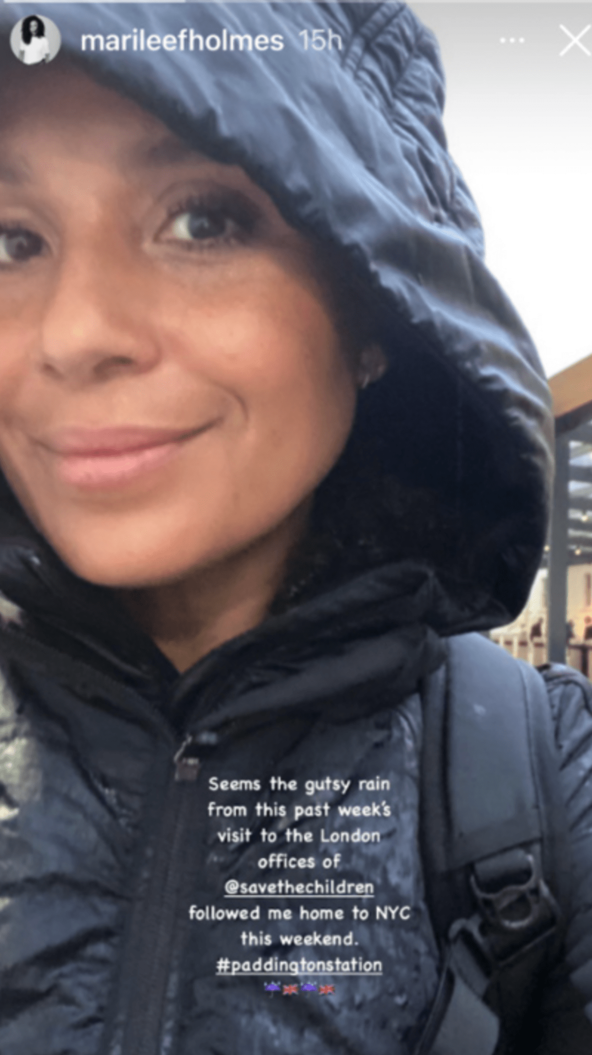 Marilee Fiebig was in London to visit the Save The Children offices and is now back in New York City (@marileefholmes/Instagram)