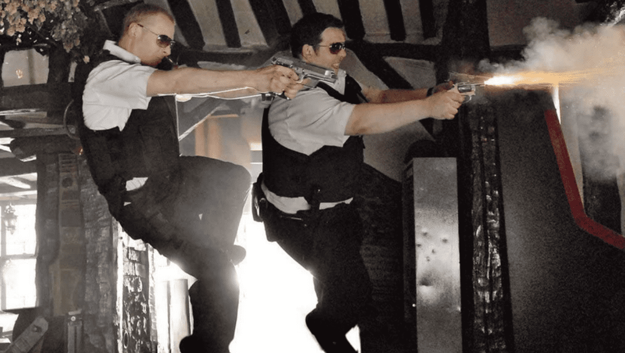 Nick Frost and Simon Pegg in 'Hot Fuzz' (2007) (IMDb)