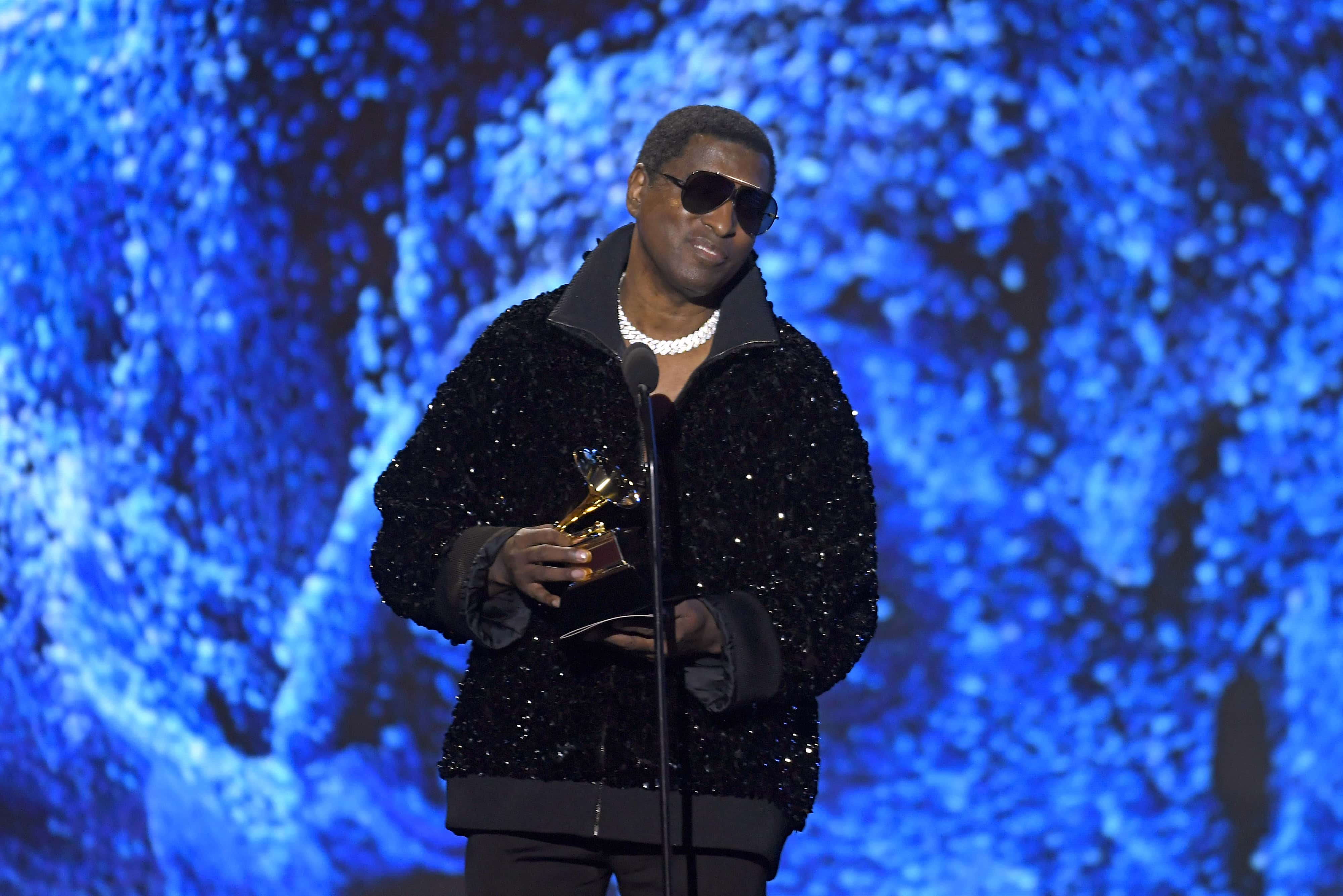 Babyface speaks onstage during the 65th GRAMMY Awards Premiere Ceremony at Microsoft Theater on February 05, 2023, in Los Angeles, California. (Photo by Kevork Djansezian/Getty Images for The Recording Academy)