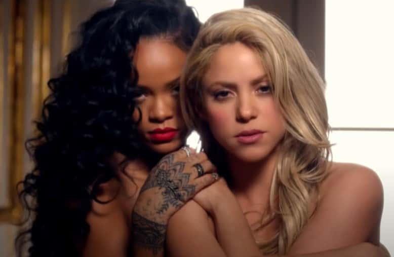 The video for 'Can't Remember To Forget You' features Shakira and Rihanna in a 'provocative pose' (@Shakira/YouTube)