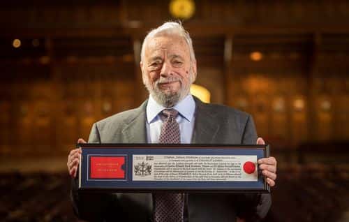 Composer and lyricist Stephen Sondheim receives the Freedom of the City of London by the City of London Corporation in recognition of his outstanding contribution to musical theatre at The Guildhall on September 27, 2018 in London, England.