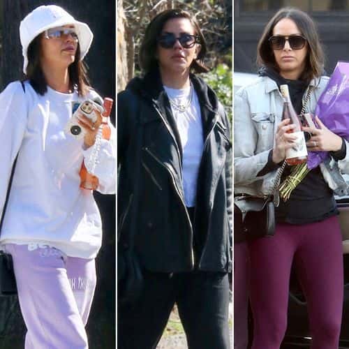 (L-R) Scheana Shay, Katie Maloney, and Sandoval’s other ex Kristen Doute all rushed to Madix’s house to comfort her (Twitter/@usweekly)