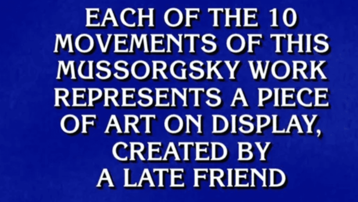 Clue for the 'Musical Works' category (Jeopardy!/ABC)