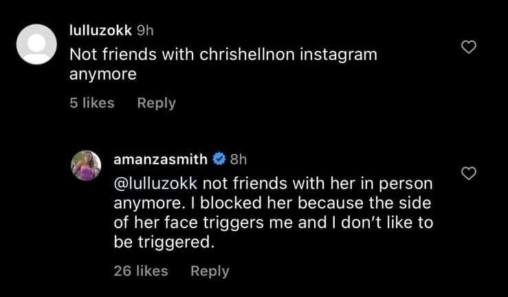 Amanza Smith reveals she blocked Chrishell Stause on Instagram (Instagram/amanzasmith)