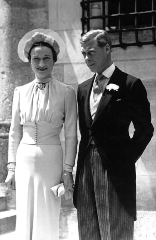 Edward VIII and Wallis Simpson posing at the Castle of Conde on their wedding day. Monts, 3rd June 1937 (Photo by Mondadori via Getty Images)