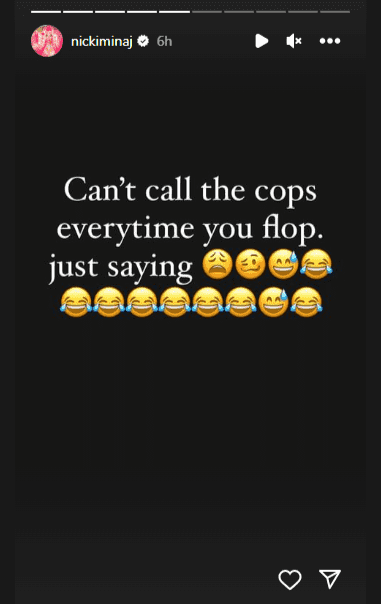 Nicki Minaj via her Instagram stories (Instagram/nickiminaj)
