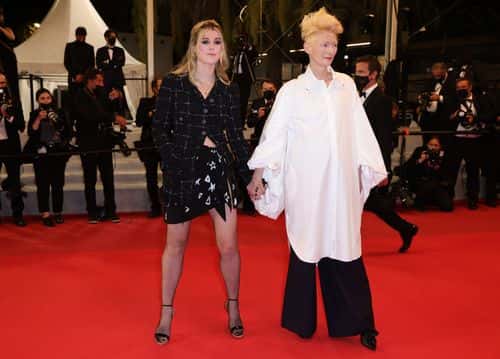 Honor Swinton Byrne and Tilda Swinton attend the 