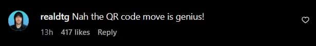 A user said the QR code move by MrBeast was epic (mrbeast/Instagram)