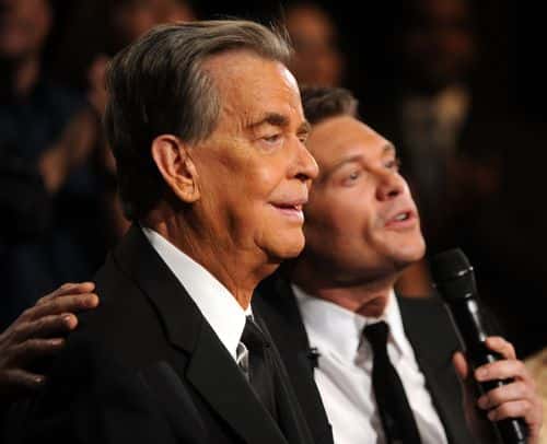 TV personalities Dick Clark (L) and Ryan Seacrest attend the 37th Annual Daytime Entertainment Emmy Awards held at the Las Vegas Hilton on June 27, 2010 in Las Vegas, Nevada.