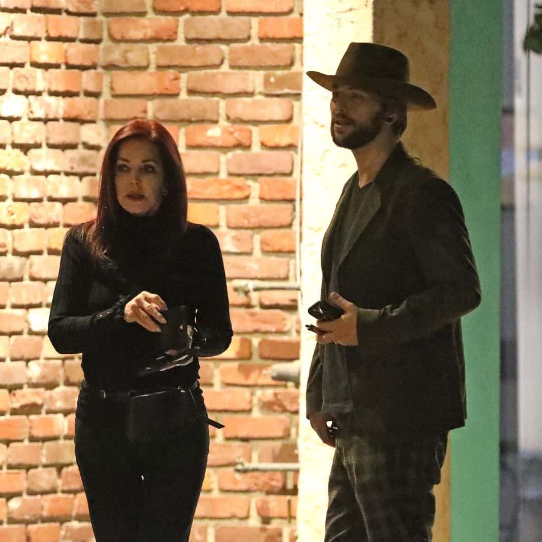 Priscilla and her son. (Photo: Backgrid)