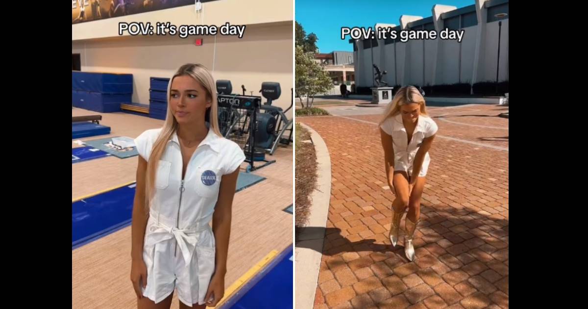 Olivia Dunne lost balance in high heels (livvydunne/ TikTok)