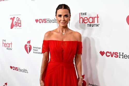 Kyle Richards attends The American Heart Association's Go Red for Women Red Dress Collection Concert 2023 on February 01, 2023 in New York City.