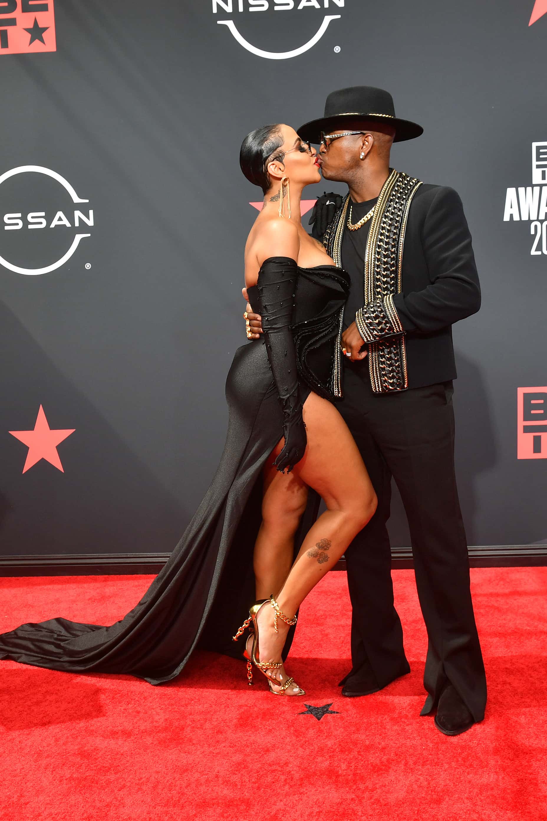 (L-R) Crystal Smith and Ne-Yo attend the 2022 BET Awards at Microsoft Theater on June 26, 2022 in Los Angeles, California.