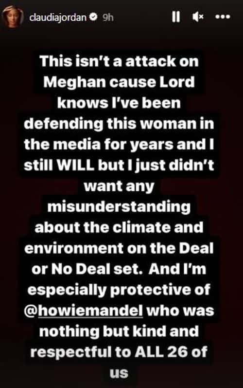 The actress concluded saying that this is not a attack on Meghan (Claudia Jordan/ Instagram)