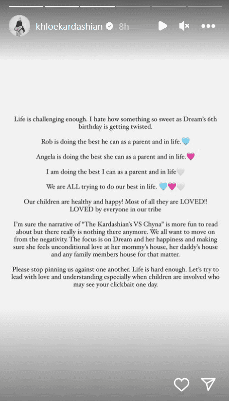 Khloe Kardashian talks about 'Kardashian Vs. Chyna's narrative (Instagram/@khloekardashian)