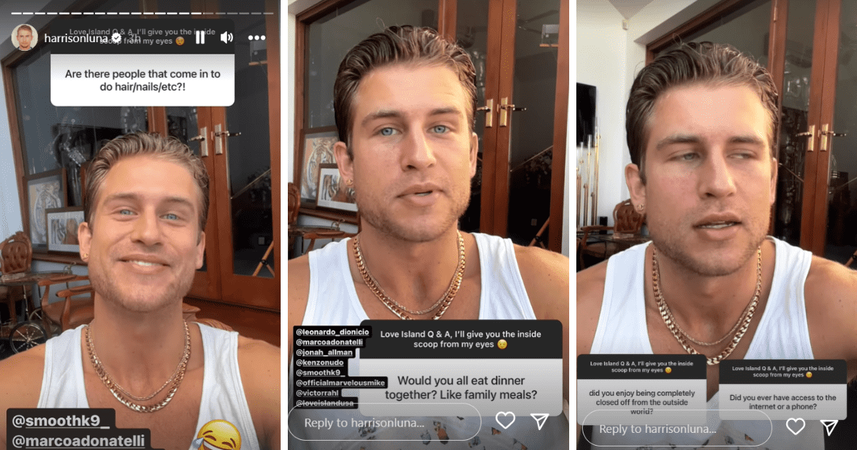 'Love Island USA' Season 5 star Harrison Luna gives inside scoop abut production (Instagram/@harrisonluna)