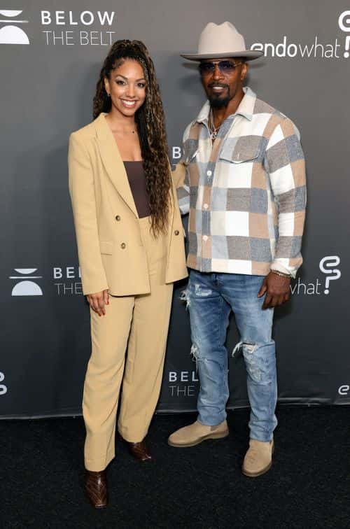 (L-R) Corinne Foxx and Jamie Foxx attend the screening of 