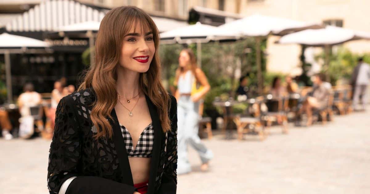 Lilly Collins in 'Emily in Paris' Season 3's production still rocking the