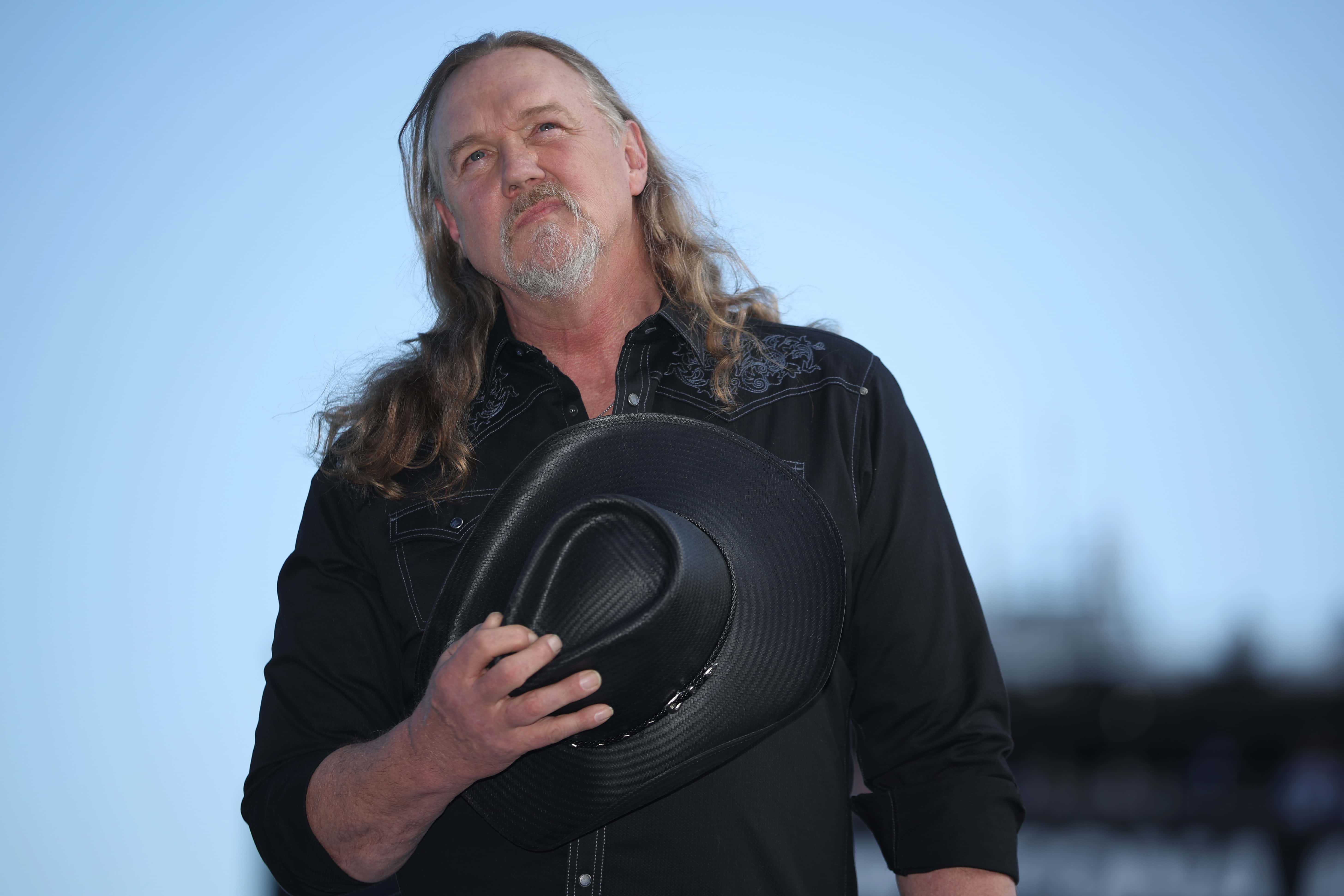 Singer Trace Adkins looks on before performing the national anthem prior to the NASCAR Cup Series 64th Annual Daytona 500 at Daytona International Speedway on February 20, 2022 in Daytona Beach, Florida.