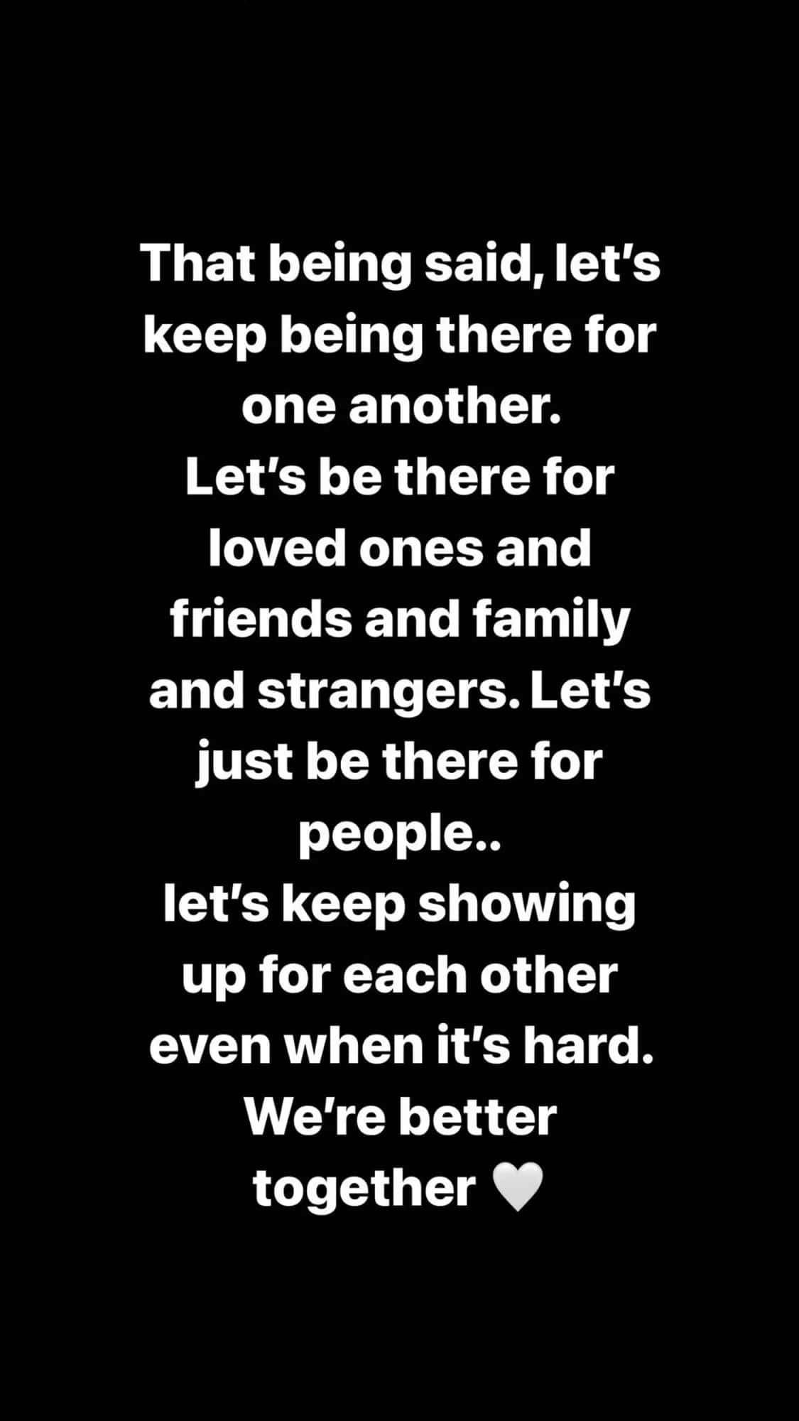 Hailey Bieber asked her followers to be there for their loved ones and friends and family and strangers (@haileybieber/Instagram)