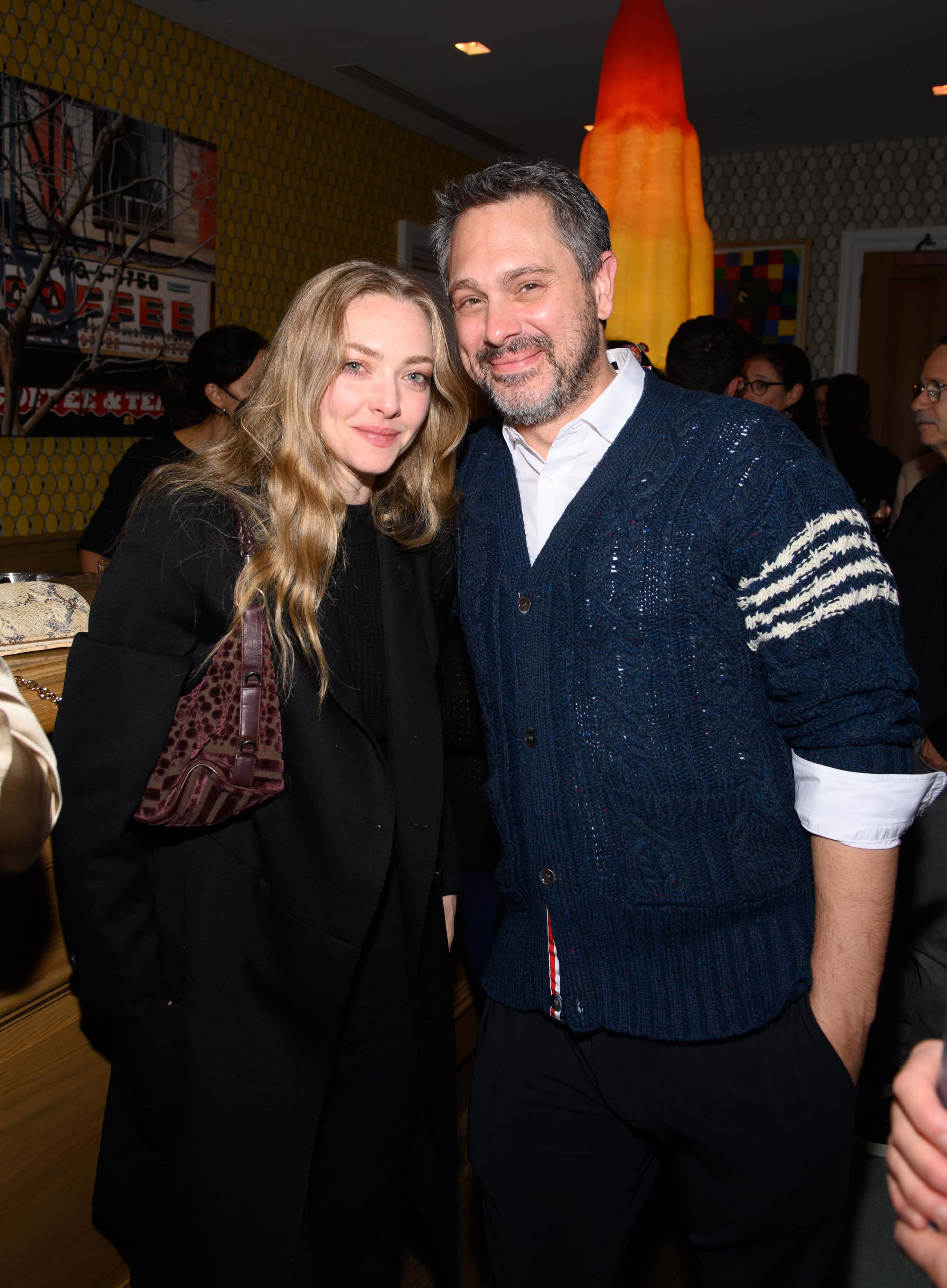 Amanda Seyfried and Thomas Sadoski attend the Devotion NY VIP Screening Event at Crosby Street Hotel on November 16, 2022, in New York City. (Photo by Dave Kotinsky/Getty Images for Sony Pictures)