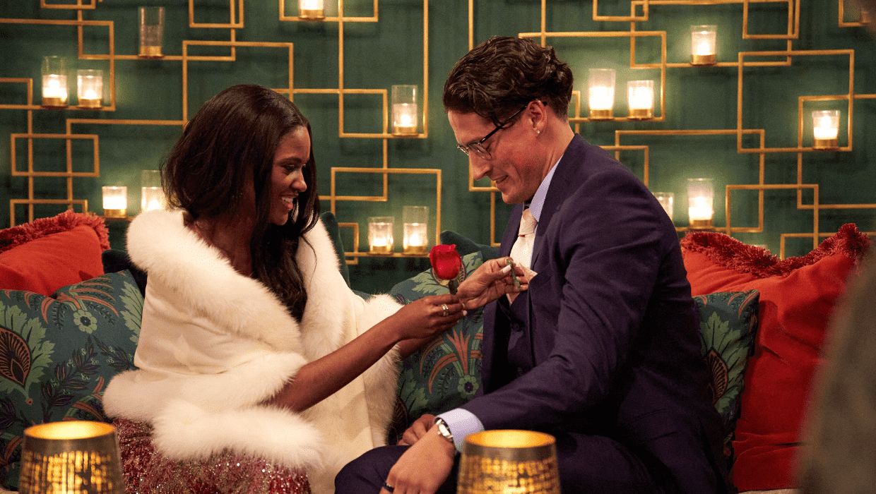 Charity Lawson gives her first impression rose to Brayden Bowers in 'The Bachelorette' Season 20 episode 1 (ABC)