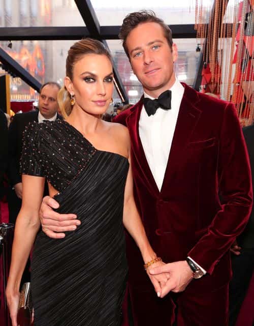 Armie Hammer (R) and Elizabeth Chambers attends the 90th Annual Academy Awards at Hollywood & Highland Center on March 4, 2018 in Hollywood, California.