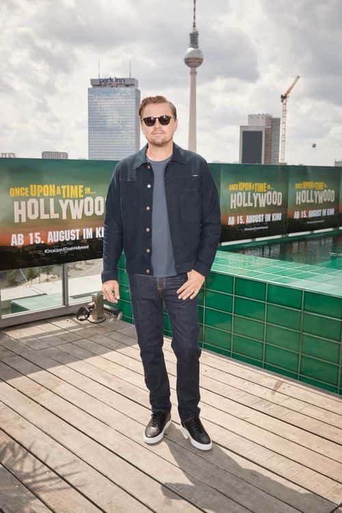 Leonardo Di Caprio poses during the press junket for
