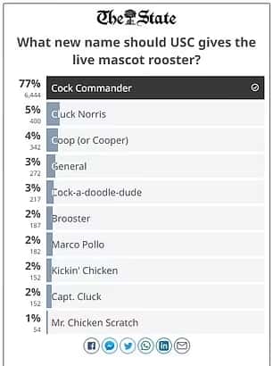 The State put together a list of ten names for people to vote on. (Photo via @thestate/Twitter)