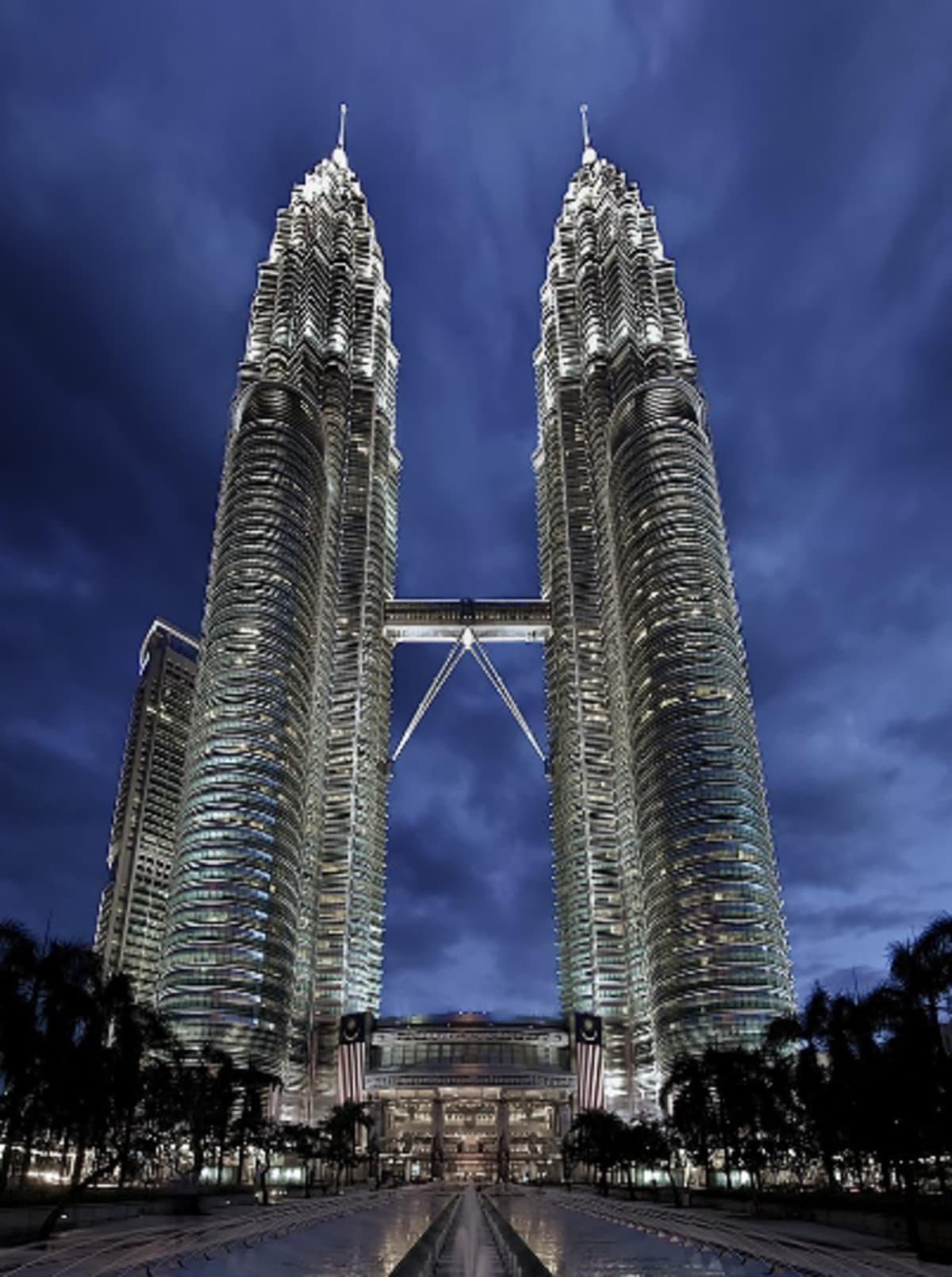 The Petronas Towers in Kuala Lumpur at night. (Someformofhuman Via Wikipedia)