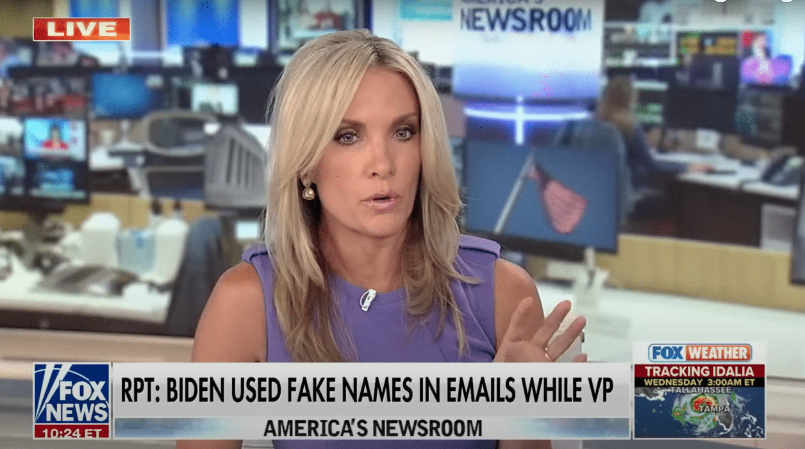 Dana Perino spoke about a report from National Archive that exposed President Joe Biden fake aliases (@FoxNews/YouTube)