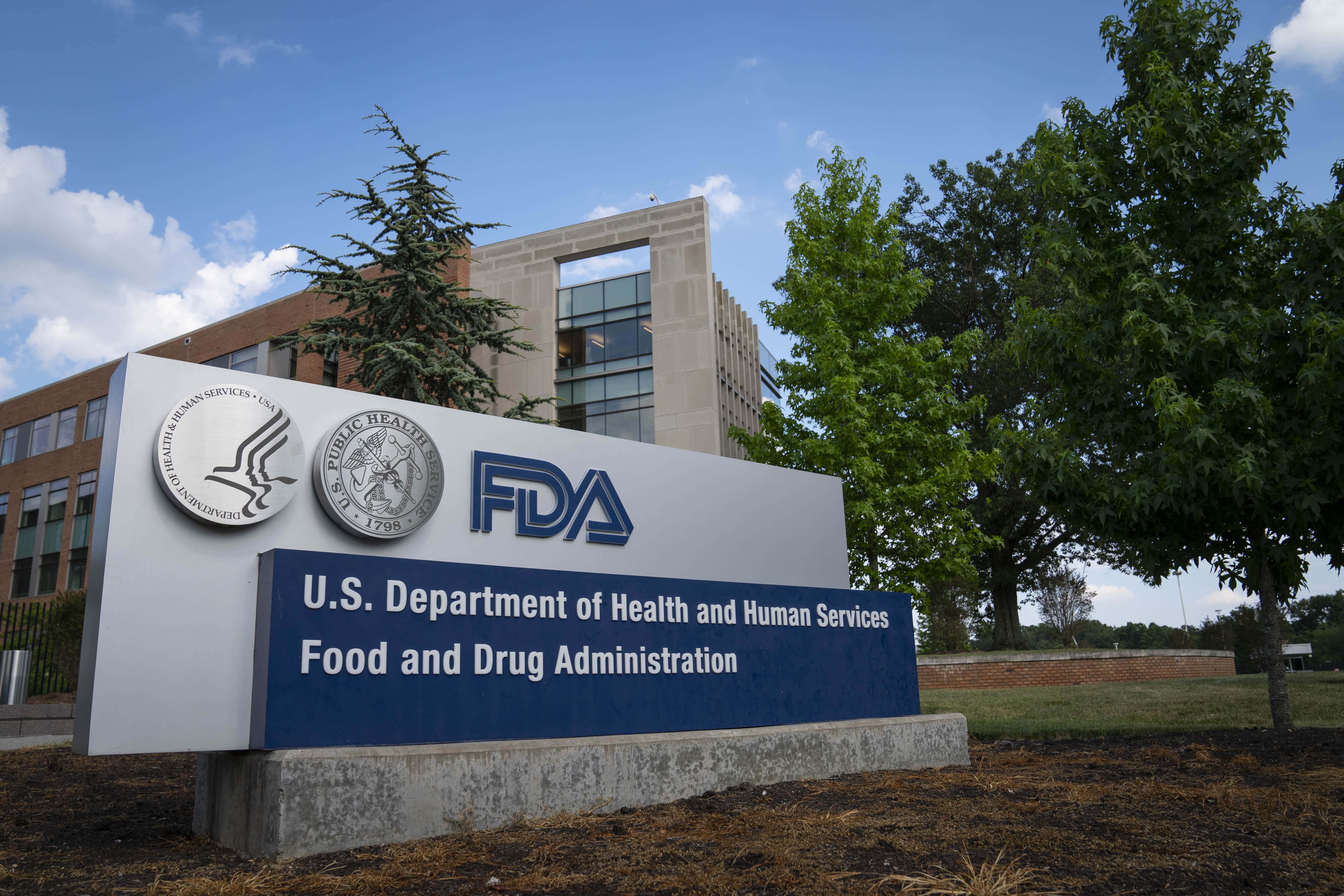 WHITE OAK, MD - JULY 20: A sign for the Food And Drug Administration is seen outside of the headquar