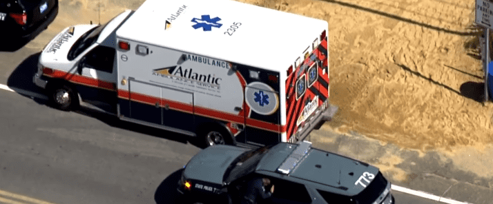 Emergency services were quick to the scene and performed on-site CPR on Simard (@cbsboston/Youtube)