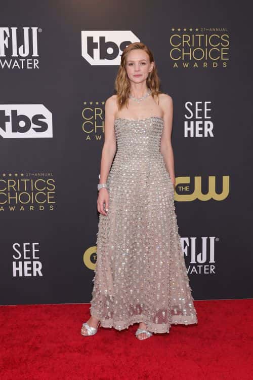 Carey Mulligan poses in the press room during the 27th Annual Critics Choice Awards at Fairmont Century Plaza on March 13, 2022 in Los Angeles, California.