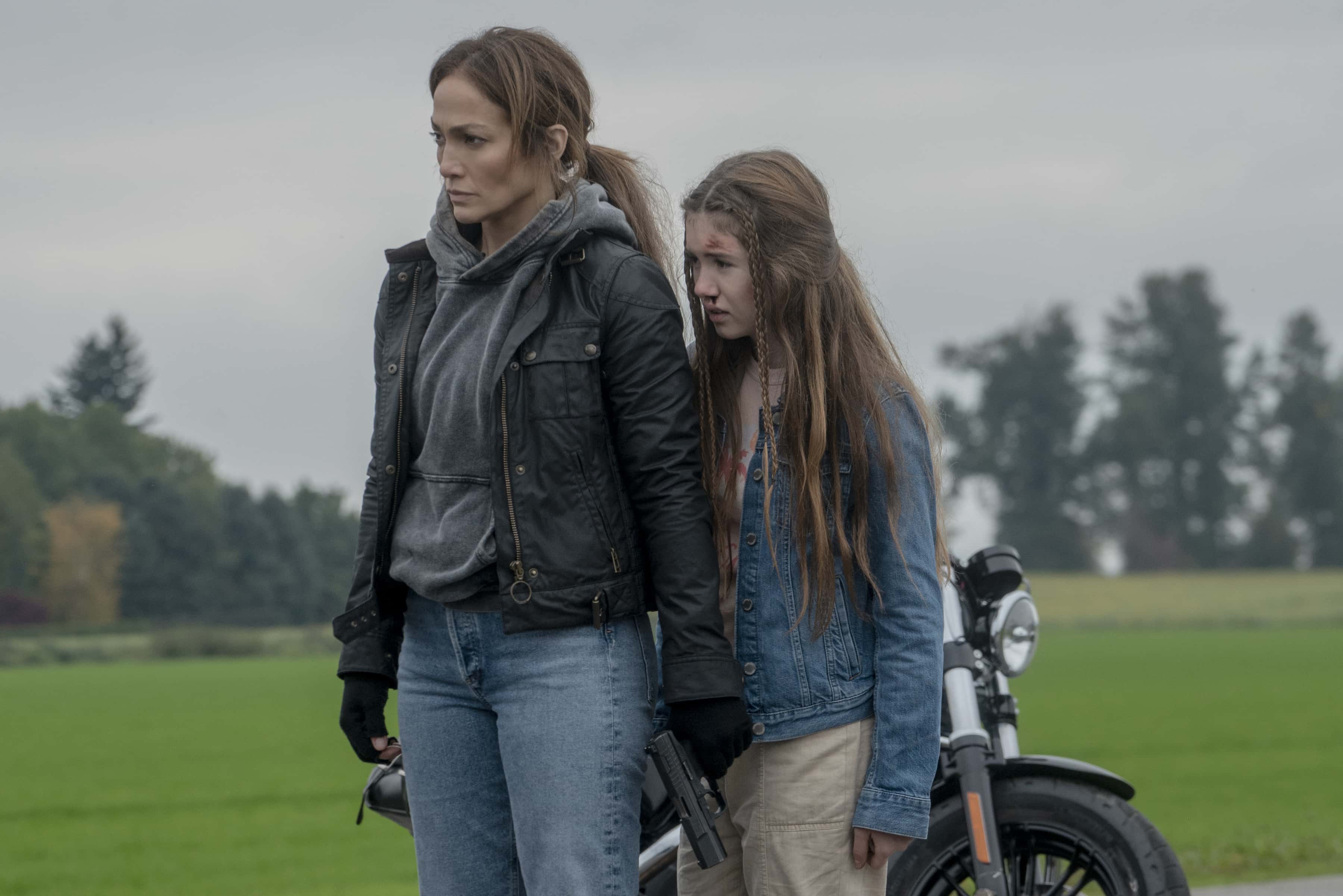 Jennifer Lopez as The Mother, Lucy Paez as Zoe in 'The Mother' (Netflix)