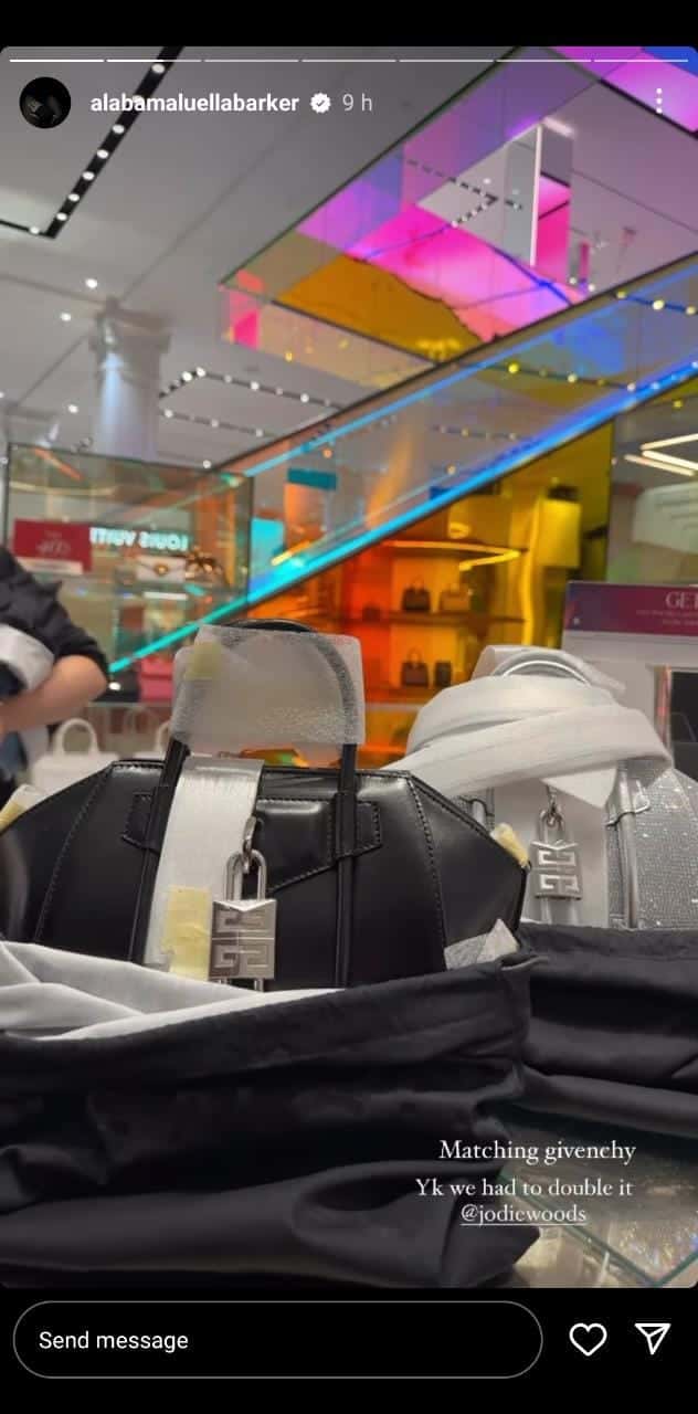 Alabama Barker bought expensive Givenchy handbags captioned 