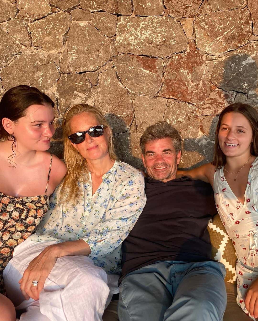 'GMA' George Stephanopoulos surprised everyone by posting a series of photos with wife Ali Wentworth and daughters Harper and Elliott (@gstephanopoulos/Instagram)