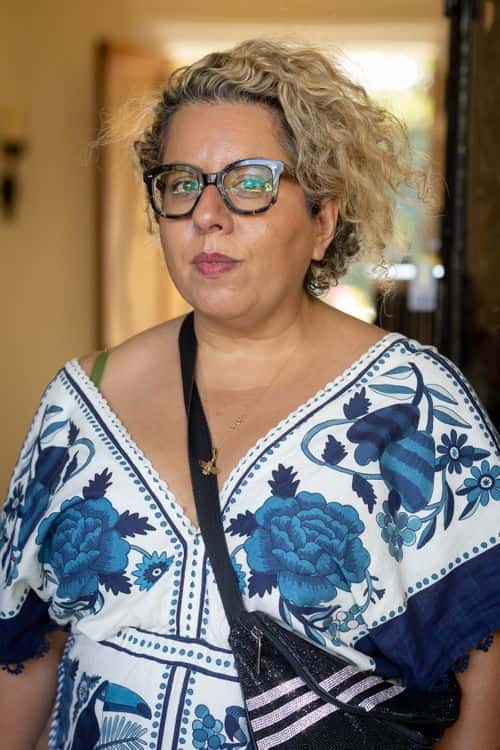 Tina Gharavi attends the BAFTA garden party on August 27, 2022 in Los Angeles, California.