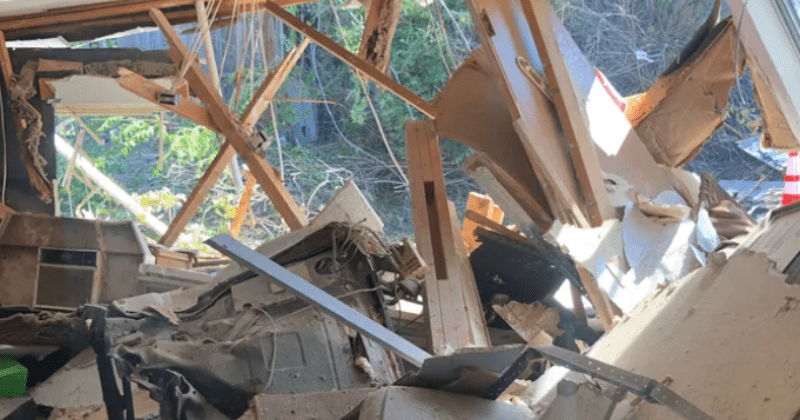 Photo of a house that got destroyed in teh accident (GoFundMe)
