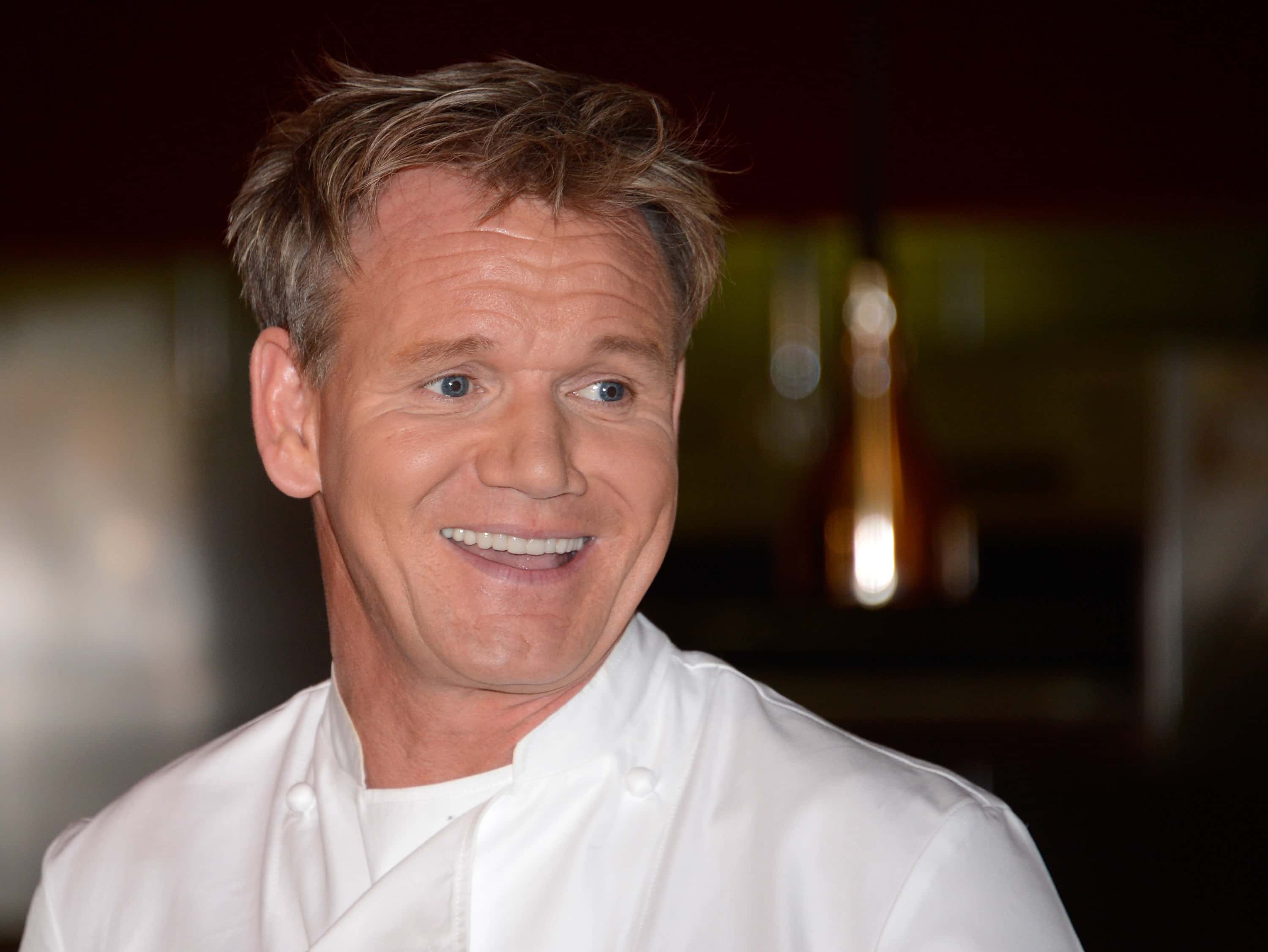 LAS VEGAS, NV - MAY 11:  Television personality and chef Gordon Ramsay smiles during a cooking demon