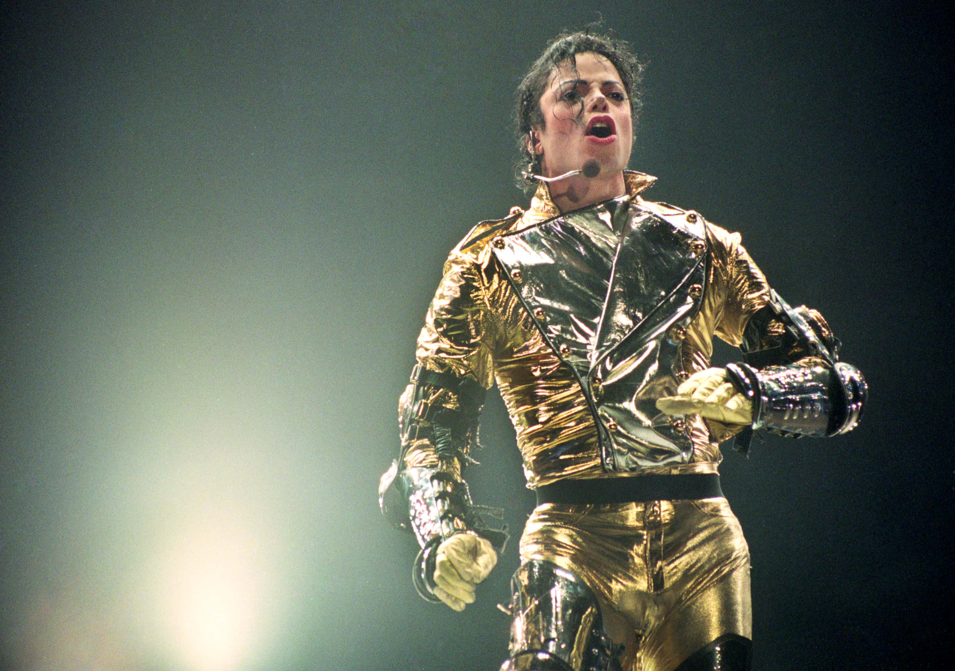 Michael Jackson performs on stage during is