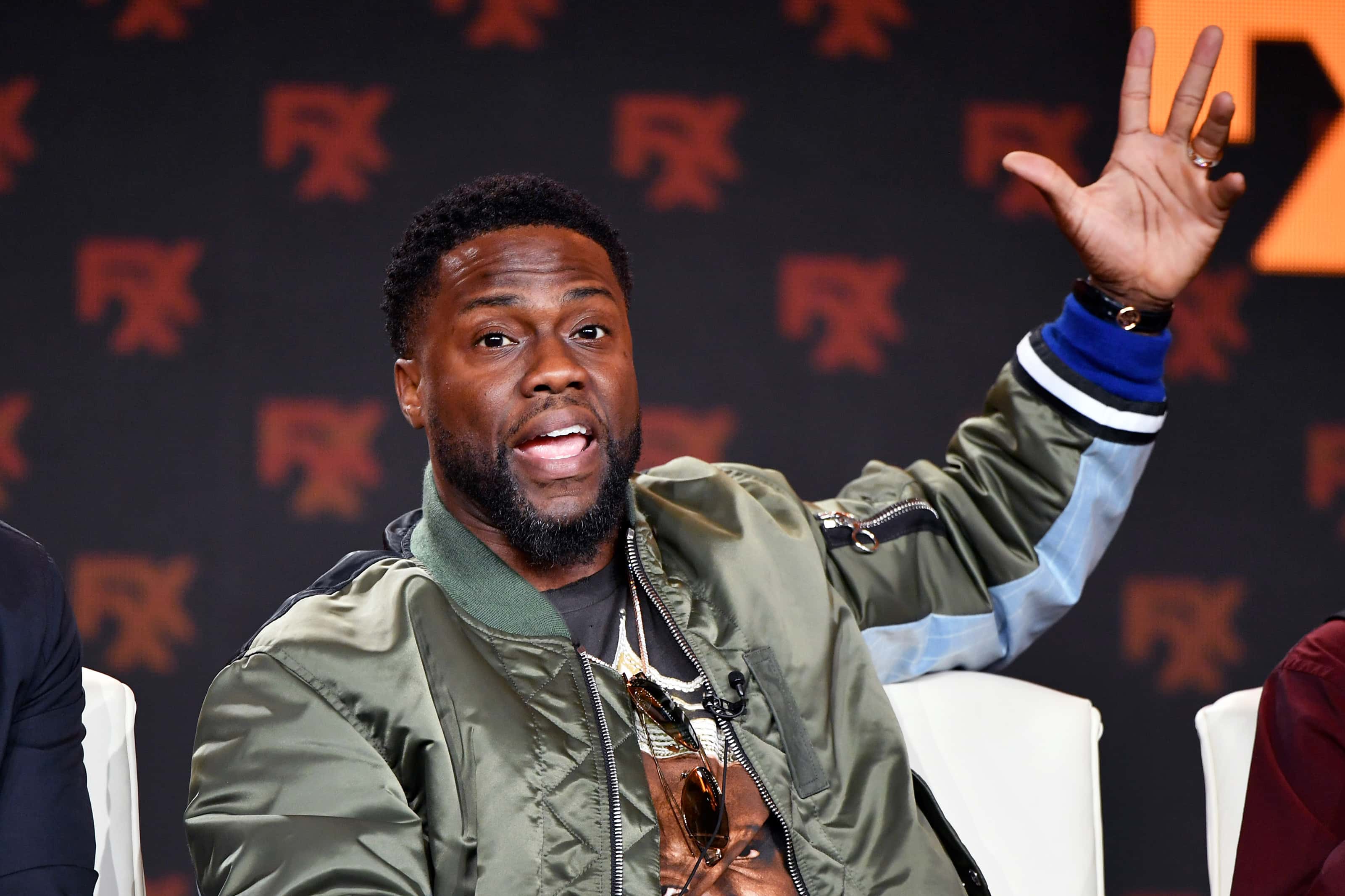 PASADENA, CALIFORNIA - JANUARY 09: Kevin Hart of 'Dave' speaks during the FX segment of the 2020 Win