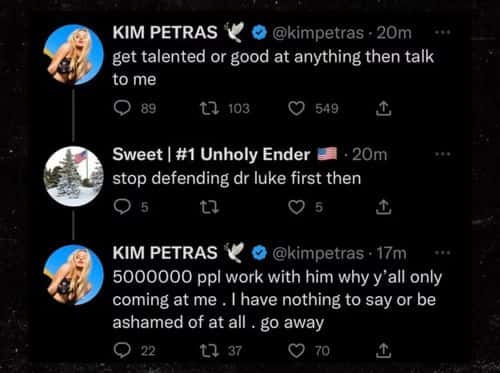 Kim Petras's deleted response (@kimpetras/Twitter)