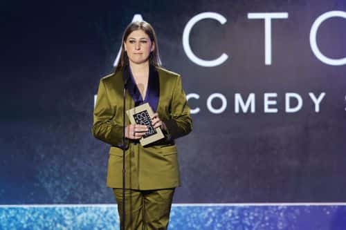 Mayim Bialik speaks onstage during the 27th Annual Critics Choice Awards at Fairmont Century Plaza on March 13, 2022 in Los Angeles, California. (Photo by Amy Sussman/Getty Images for Critics Choice Association)