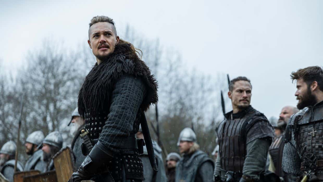(L to R) Alexander Dreymon as Uhtred, Arnas Fedaravicius as Sihtric and Mark Rowley as Finan in 'The Last Kingdom: Seven Kings Must Die' (Netflix)
