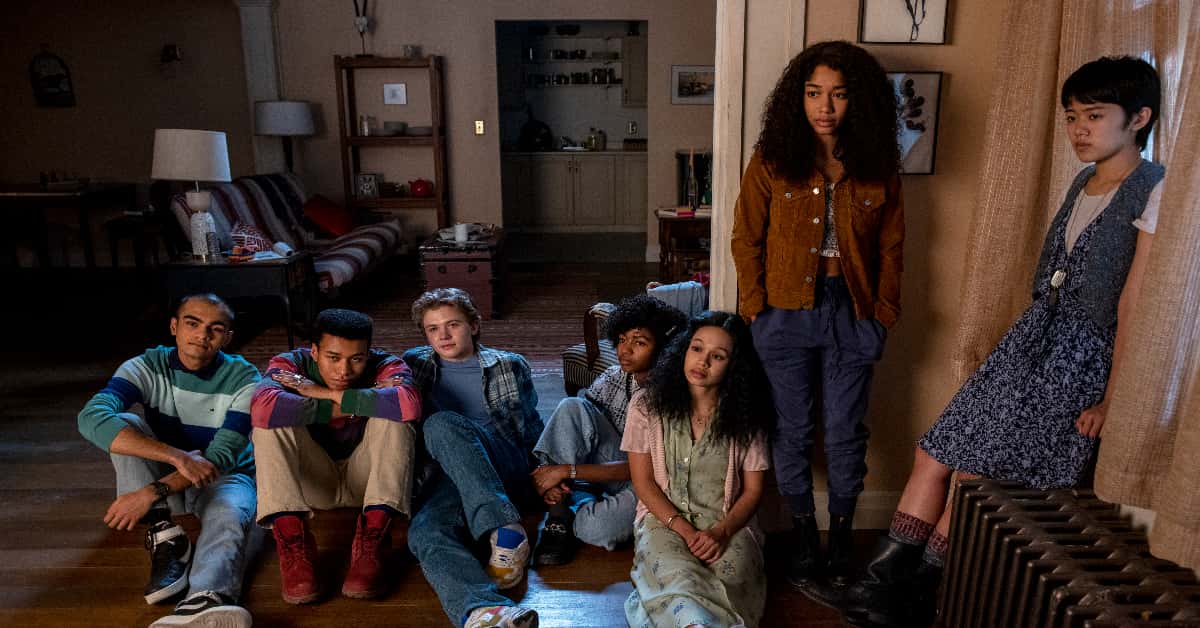 'The Midnight Club' starring (L to R) Sauriyan Sapkota as Amesh, Chris Sumpter as Spencer, Igby Rigney as Kevin, Adia as Cheri, Annarah Cymone as Sandra, Iman Benson as Ilonka, Aya Furukawa as Natsuki (Eike Schroter/Netflix)
